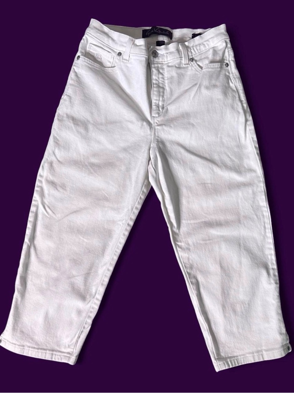 Gloria Vanderbilt White Ankle Crop High-Waist Jeans